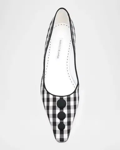 Manolo Blahnik Alexa Gingham Cotton Ballerina Flats | Thumbnail 6 Manolo Blahnik Alexa Gingham Cotton Ballerina Flats | Thumbnail 6