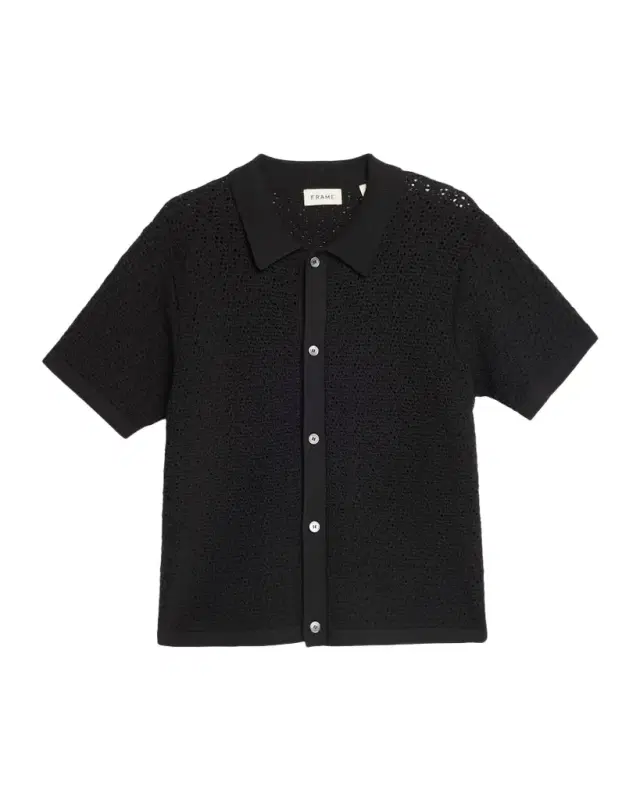 FRAME Men 's Open-stitch Cotton-Blend Shirt