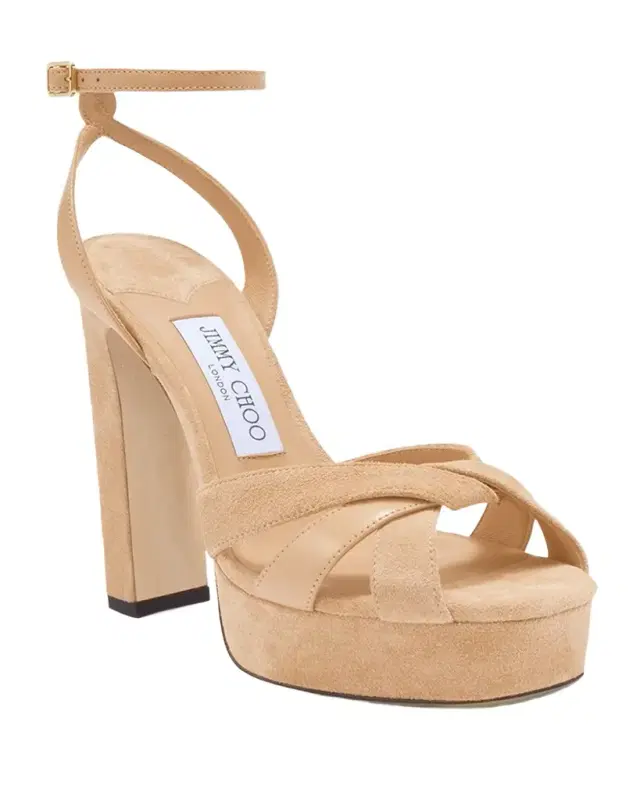 Jimmy Choo 120mm Kove Mixed Leather Platform Sandals