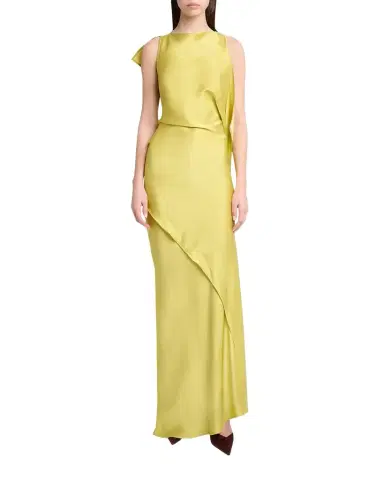 Victoria Beckham Sleeveless Draped Satin Gown | Thumbnail 1 Victoria Beckham Sleeveless Draped Satin Gown | Thumbnail 1