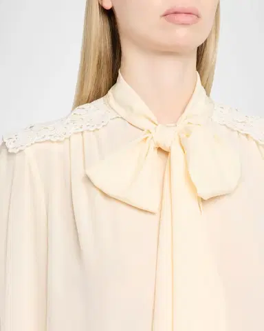 Chloé Organic Silk Crepe De Chine Blouse | Thumbnail 4 Chloé Organic Silk Crepe De Chine Blouse | Thumbnail 4