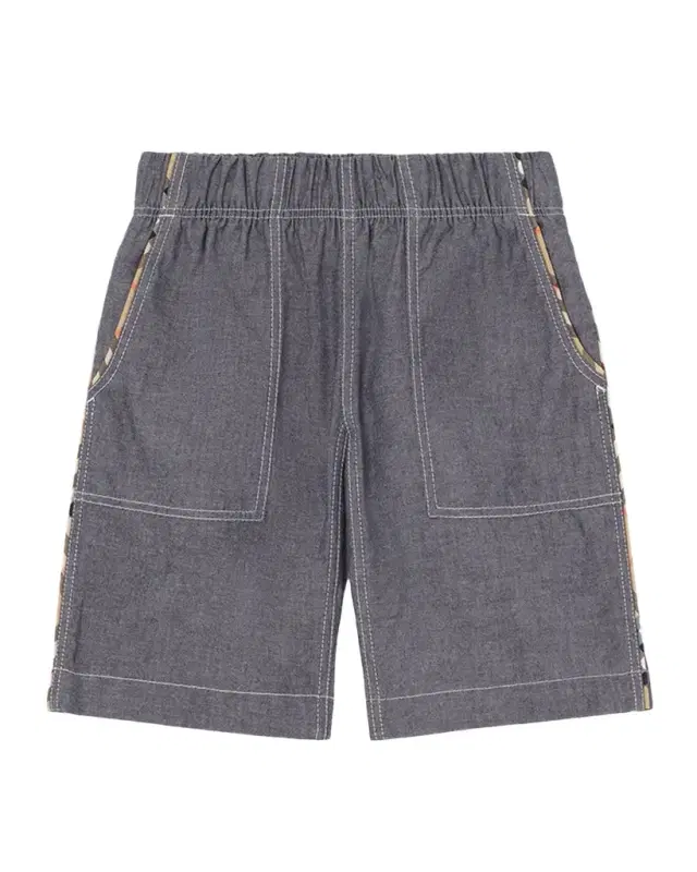 Burberry Boy 's Trent Check-Trim Cotton Cargo Shorts, Size 4-14