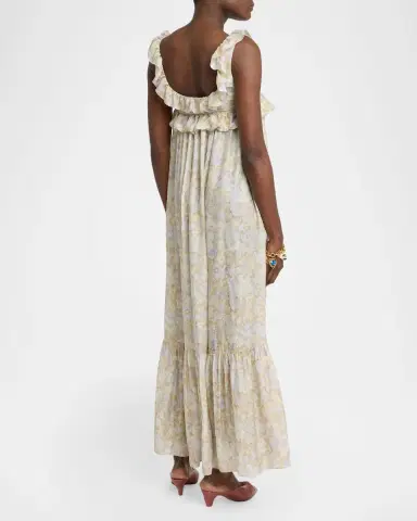 Chloé Painted Flowers Silk Maxi Dress | Thumbnail 2 Chloé Painted Flowers Silk Maxi Dress | Thumbnail 2