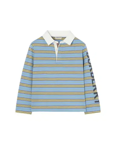 Burberry Boy's Burnell Striped Cotton Rugby Shirt | Thumbnail 3 Burberry Boy's Burnell Striped Cotton Rugby Shirt | Thumbnail 3