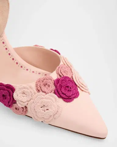 Manolo Blahnik 70mm Svemutasli Gala Floral Satin Slingback Pumps | Thumbnail 2 Manolo Blahnik 70mm Svemutasli Gala Floral Satin Slingback Pumps | Thumbnail 2