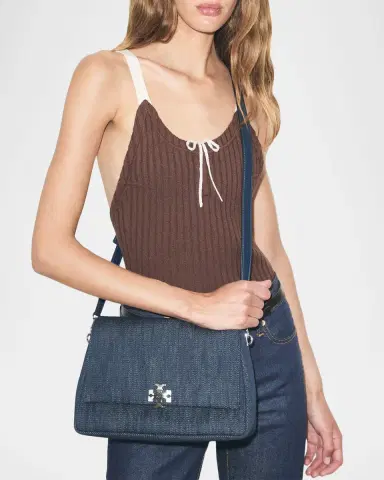 Tory Burch Charlie Denim Shoulder Bag | Thumbnail 2