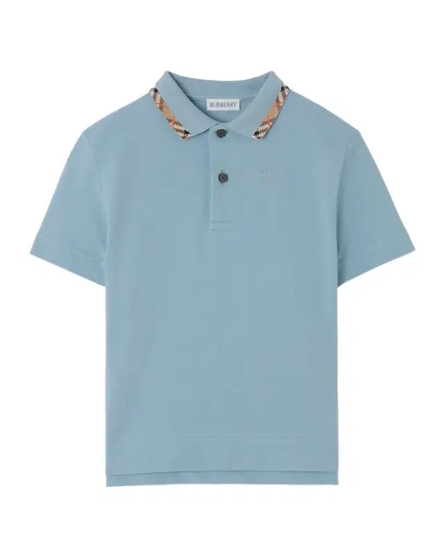 Burberry Boy 's Johane Check Collar Cotton Polo Shirt, Size 4-