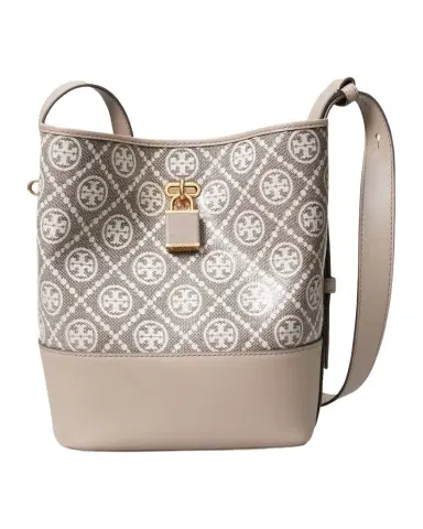 Tory Burch T Monogram Canvas Lock Bucket Bag | Thumbnail 1