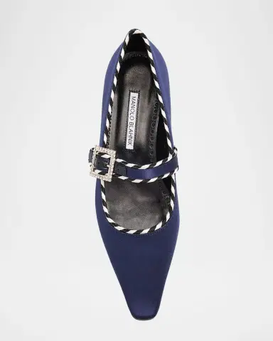 Manolo Blahnik 30mm Zaera Satin Mary Jane Pumps | Thumbnail 3