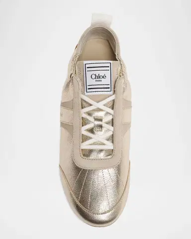 Chloe Kick Mixed Leather Low-Top Sneakers | Thumbnail 2 Chloe Kick Mixed Leather Low-Top Sneakers | Thumbnail 2