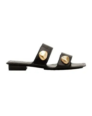Cult Gaia Ezra Leather Flat Slide Sandals | Thumbnail 1 Cult Gaia Ezra Leather Flat Slide Sandals | Thumbnail 1