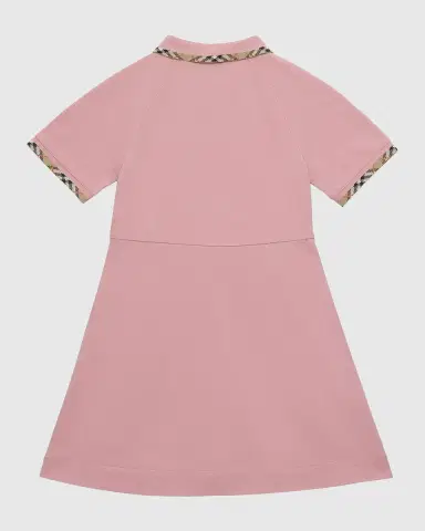 Burberry Girl's Romola Check Trim Cotton Polo Shirt, Size 4-14 | Thumbnail 2