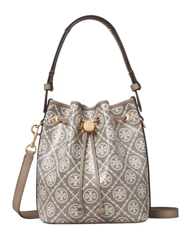 T Monogram Coated Canvas Bucket Bag