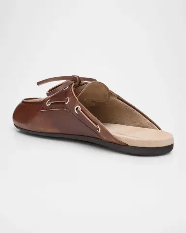 Miu Miu Leather Boat Mules | Thumbnail 3
