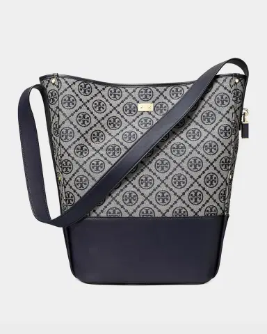 Tory Burch Lock Slim T Monogram Bucket Bag | Thumbnail 3 Tory Burch Lock Slim T Monogram Bucket Bag | Thumbnail 3