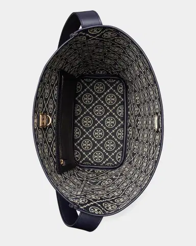 Tory Burch Lock Slim T Monogram Bucket Bag | Thumbnail 4 Tory Burch Lock Slim T Monogram Bucket Bag | Thumbnail 4