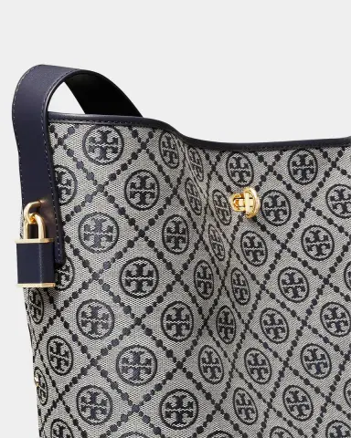 Tory Burch Lock Slim T Monogram Bucket Bag | Thumbnail 5 Tory Burch Lock Slim T Monogram Bucket Bag | Thumbnail 5