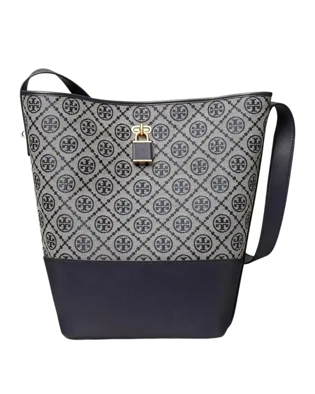 Tory Burch Lock Slim T Monogram Bucket Bag