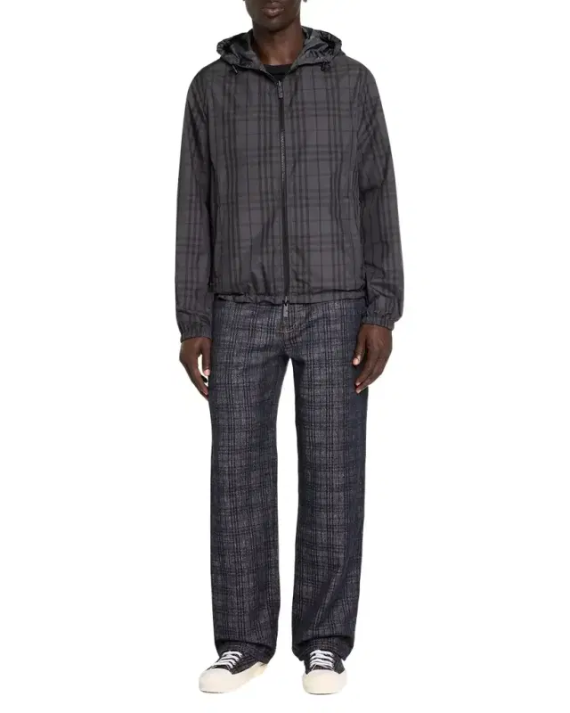 Burberry Men 's Reversible Check Newport Hooded Jacket