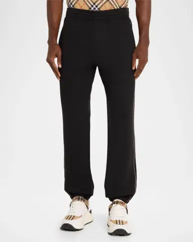 Burberry Men's Side Check-Piping Cotton Sweatpants | Thumbnail 3 Burberry Men's Side Check-Piping Cotton Sweatpants | Thumbnail 3