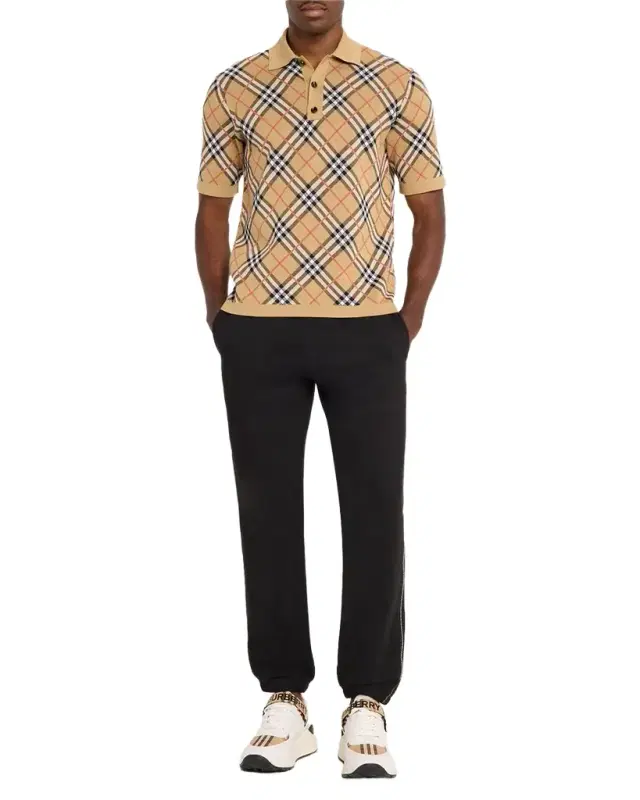 Burberry Men 's Side Check-Piping Cotton Sweatpants