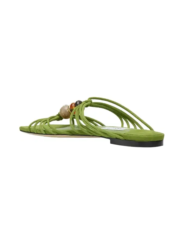 Jimmy Choo Lova Suede Flat Slide Sandals