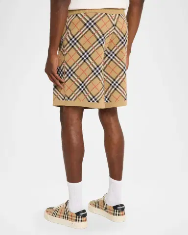 Burberry Men's Gawain Check Cotton-Blend Shorts | Thumbnail 2