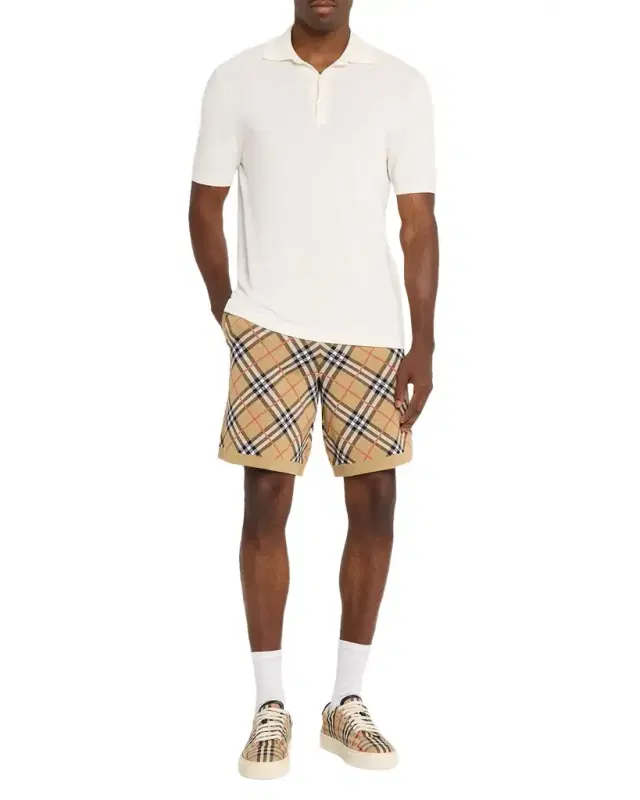 Burberry Men 's Gawain Check Cotton-Blend Shorts