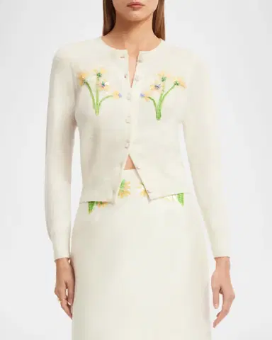 LEO LIN Claire Floral Beaded Cardigan | Thumbnail 4 LEO LIN Claire Floral Beaded Cardigan | Thumbnail 4