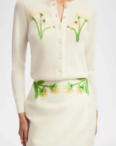 LEO LIN Claire Floral Beaded Cardigan | Thumbnail 5 LEO LIN Claire Floral Beaded Cardigan | Thumbnail 5