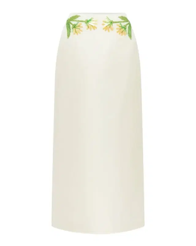 Quinn Embellished Silk-Wool Midi Skirt