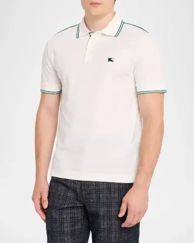 Burberry Men's Evan EKD Check-Placket Tennis Polo Shirt | Thumbnail 3 Burberry Men's Evan EKD Check-Placket Tennis Polo Shirt | Thumbnail 3