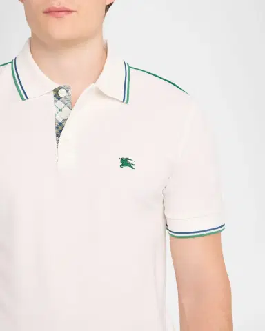 Burberry Men's Evan EKD Check-Placket Tennis Polo Shirt | Thumbnail 4 Burberry Men's Evan EKD Check-Placket Tennis Polo Shirt | Thumbnail 4