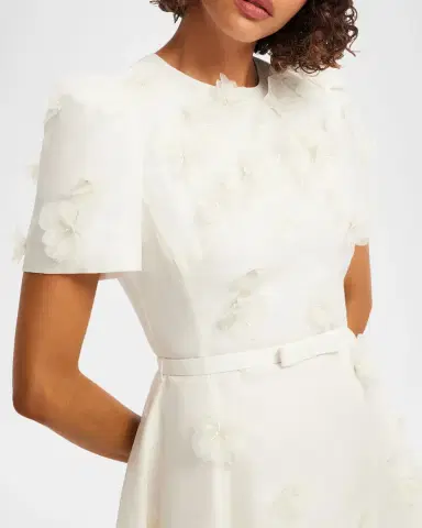 LEO LIN Elyse Petal Embroidered Belted Mini Dress | Thumbnail 5 LEO LIN Elyse Petal Embroidered Belted Mini Dress | Thumbnail 5