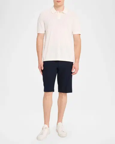 Theory Men's Cotton Cable Knit Polo Shirt | Thumbnail 2 Theory Men's Cotton Cable Knit Polo Shirt | Thumbnail 2