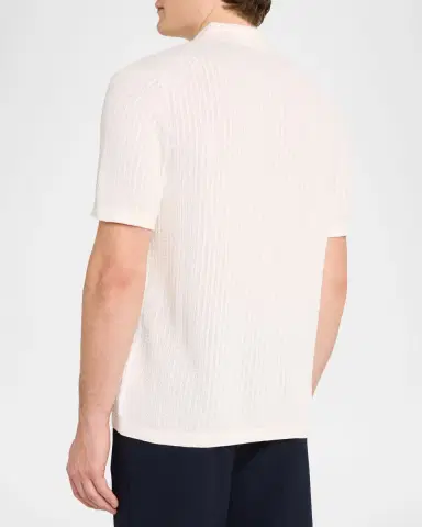 Theory Men's Cotton Cable Knit Polo Shirt | Thumbnail 3 Theory Men's Cotton Cable Knit Polo Shirt | Thumbnail 3