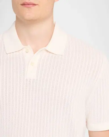Theory Men's Cotton Cable Knit Polo Shirt | Thumbnail 5 Theory Men's Cotton Cable Knit Polo Shirt | Thumbnail 5