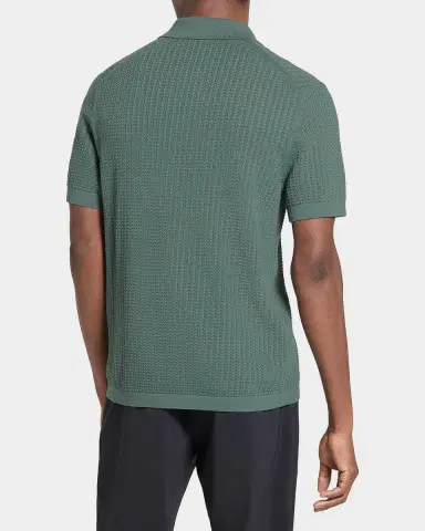 Theory Men's Cotton Cable Knit Polo Shirt | Thumbnail 3 Theory Men's Cotton Cable Knit Polo Shirt | Thumbnail 3