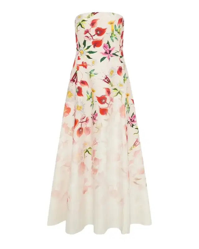 Gabriela Hearst Alessia Strapless Linen Dress