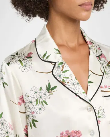 Olivia von Halle Lila Ana Blossom-Print Silk Satin Pajama Set | Thumbnail 5 Olivia von Halle Lila Ana Blossom-Print Silk Satin Pajama Set | Thumbnail 5