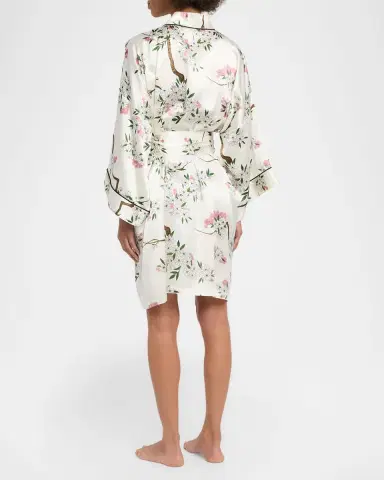 Olivia von Halle Mimi Ana Blossom-Print Silk Robe | Thumbnail 3 Olivia von Halle Mimi Ana Blossom-Print Silk Robe | Thumbnail 3