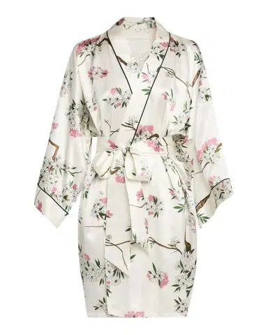Olivia von Halle Mimi Ana Blossom-Print Silk Robe | Thumbnail 1 Olivia von Halle Mimi Ana Blossom-Print Silk Robe | Thumbnail 1
