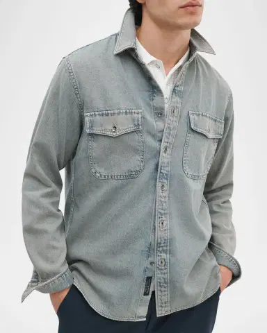 rag & bone Men 's Infuse Denim Overshirt | Thumbnail 4 rag & bone Men 's Infuse Denim Overshirt | Thumbnail 4