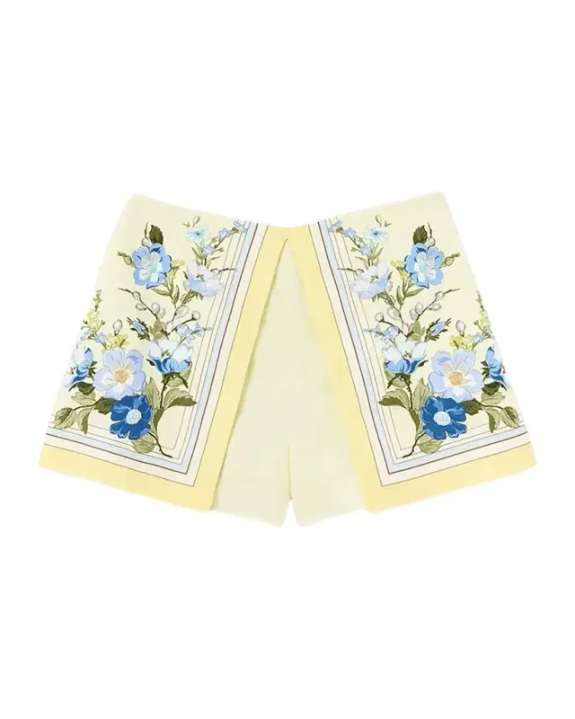 Self-Portrait Floral Linen Shorts