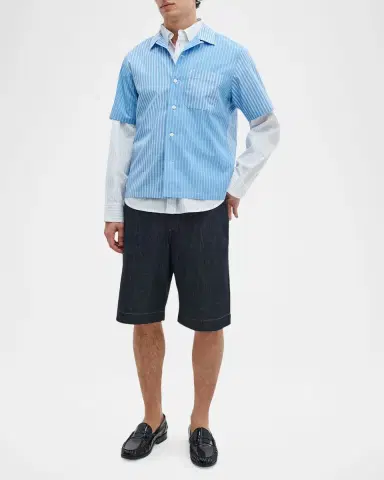 rag & bone Men's Avery Poplin Stripe Short-Sleeve Shirt | Thumbnail 2 rag & bone Men's Avery Poplin Stripe Short-Sleeve Shirt | Thumbnail 2