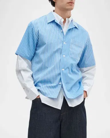 rag & bone Men's Avery Poplin Stripe Short-Sleeve Shirt | Thumbnail 6 rag & bone Men's Avery Poplin Stripe Short-Sleeve Shirt | Thumbnail 6