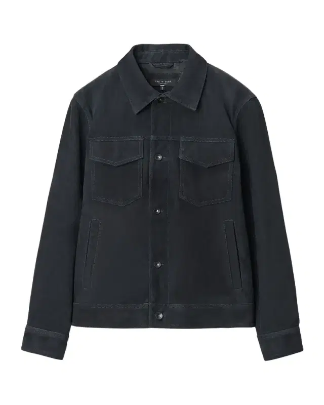 rag & bone Men 's Suede Classic-Fit Trucker Jacket
