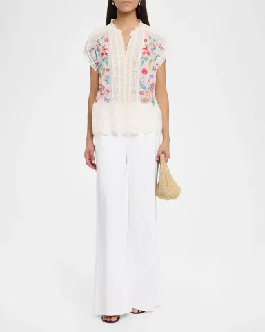 Johnny Was Astrud Embroidered Eyelet Blouse | Thumbnail 2 Johnny Was Astrud Embroidered Eyelet Blouse | Thumbnail 2