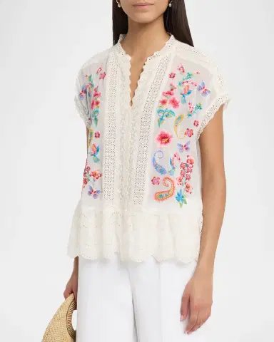 Johnny Was Astrud Embroidered Eyelet Blouse | Thumbnail 4 Johnny Was Astrud Embroidered Eyelet Blouse | Thumbnail 4