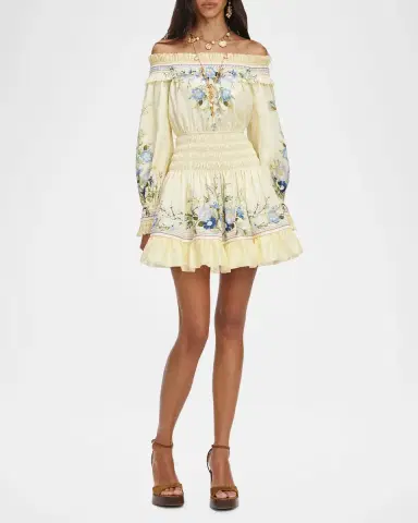 Self-Portrait Floral Organza Ruffle Mini Dress | Thumbnail 2 Self-Portrait Floral Organza Ruffle Mini Dress | Thumbnail 2